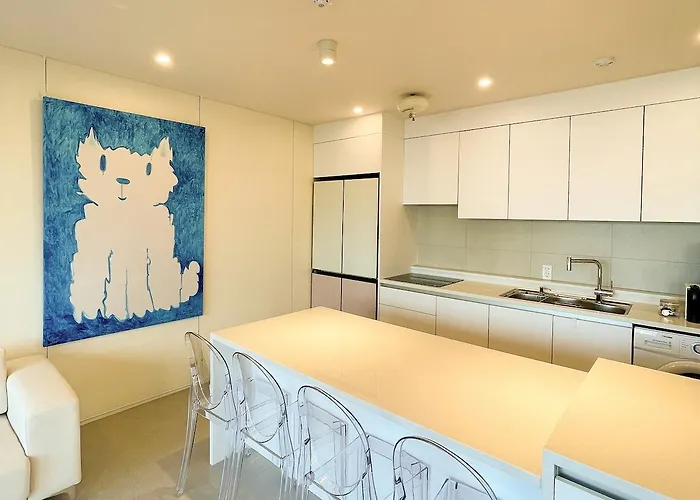 Appartement 이터널 블루 선샤인 O풀빌라o오션뷰o핀란드식사우나o송도 케이블카o